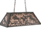 Meyda Lighting Fox Hunt 33" 6-Light Mahogany Bronze Island Pendant Light With Silver Mica Shade Glass