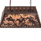 Meyda Lighting Fox Hunt 33" 6-Light Mahogany Bronze Island Pendant Light With Silver Mica Shade Glass