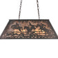 Meyda Lighting Fox Hunt 33" 6-Light Mahogany Bronze Island Pendant Light With Silver Mica Shade Glass