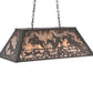 Meyda Lighting Fox Hunt 33" 6-Light Mahogany Bronze Island Pendant Light With Silver Mica Shade Glass