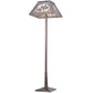 Meyda Lighting Fox Hunt 60" 2-Light Mahogany Bronze Floor Lamp With Silver Mica Shade Glass