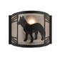 Meyda Lighting Fox on the Loose 12" Textured Black Left Wall Sconce With Silver Mica Shade Glass