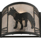 Meyda Lighting Fox on the Loose 12" Textured Black Left Wall Sconce With Silver Mica Shade Glass