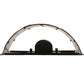 Meyda Lighting Fox on the Loose 12" Textured Black Left Wall Sconce With Silver Mica Shade Glass