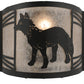 Meyda Lighting Fox on the Loose 12" Textured Black Left Wall Sconce With Silver Mica Shade Glass