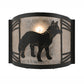 Meyda Lighting Fox on the Loose 12" Textured Black Right Wall Sconce With Silver Mica Shade Glass
