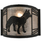 Meyda Lighting Fox on the Loose 12" Textured Black Right Wall Sconce With Silver Mica Shade Glass