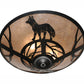 Meyda Lighting Fox on the Loose 22" 3-Light Textured Black Flush Mount Light With Silver Mica Shade Glass