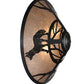 Meyda Lighting Fox on the Loose 22" 3-Light Textured Black Flush Mount Light With Silver Mica Shade Glass