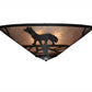 Meyda Lighting Fox on the Loose 22" 3-Light Textured Black Flush Mount Light With Silver Mica Shade Glass