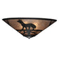 Meyda Lighting Fox on the Loose 243189 22" 3-Light Textured Black Flush Mount Light With Silver Mica Shade Glass