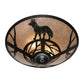 Meyda Lighting Fox on the Loose 243189 22" 3-Light Textured Black Flush Mount Light With Silver Mica Shade Glass