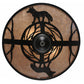 Meyda Lighting Fox on the Loose 243189 22" 3-Light Textured Black Flush Mount Light With Silver Mica Shade Glass