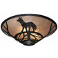 Meyda Lighting Fox on the Loose 243189 22" 3-Light Textured Black Flush Mount Light With Silver Mica Shade Glass