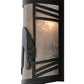 Meyda Lighting Fox on the Loose 247049 12" Textured Black Left Wall Sconce With Silver Mica Shade Glass