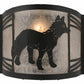 Meyda Lighting Fox on the Loose 247256 12" Textured Black Right Wall Sconce With Silver Mica Shade Glass