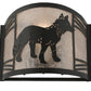 Meyda Lighting Fox on the Loose 247256 12" Textured Black Right Wall Sconce With Silver Mica Shade Glass