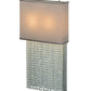 Meyda Lighting Francesca 15" 2-Light Pewter Wall Sconce With Pebble and Gray Textrene Shade