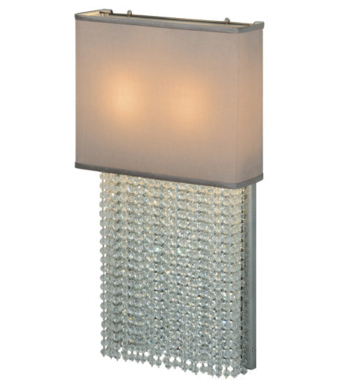 Meyda Lighting Francesca 15" 2-Light Pewter Wall Sconce With Pebble and Gray Textrene Shade
