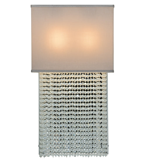 Meyda Lighting Francesca 15" 2-Light Pewter Wall Sconce With Pebble and Gray Textrene Shade
