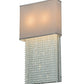 Meyda Lighting Francesca 15" 2-Light Pewter Wall Sconce With Pebble and Gray Textrene Shade