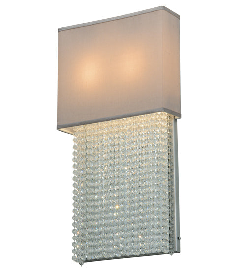 Meyda Lighting Francesca 15" 2-Light Pewter Wall Sconce With Pebble and Gray Textrene Shade