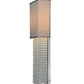 Meyda Lighting Francesca 15" 2-Light Pewter Wall Sconce With Pebble and Gray Textrene Shade