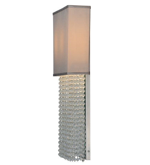 Meyda Lighting Francesca 15" 2-Light Pewter Wall Sconce With Pebble and Gray Textrene Shade