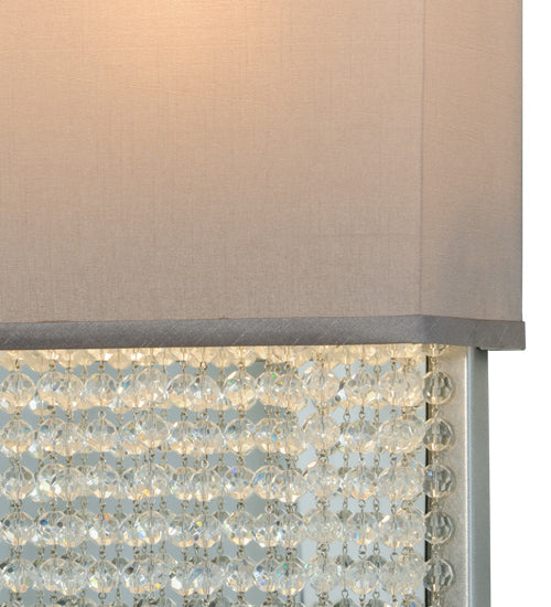 Meyda Lighting Francesca 15" 2-Light Pewter Wall Sconce With Pebble and Gray Textrene Shade