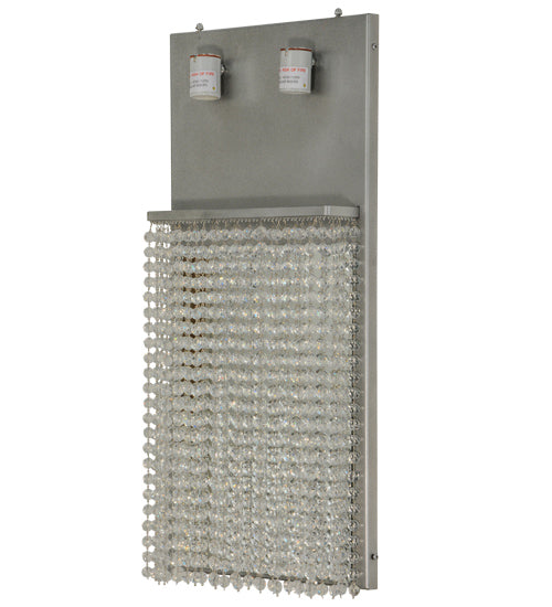 Meyda Lighting Francesca 15" 2-Light Pewter Wall Sconce With Pebble and Gray Textrene Shade