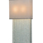 Meyda Lighting Francesca 15" 2-Light Pewter Wall Sconce With Pebble and Gray Textrene Shade