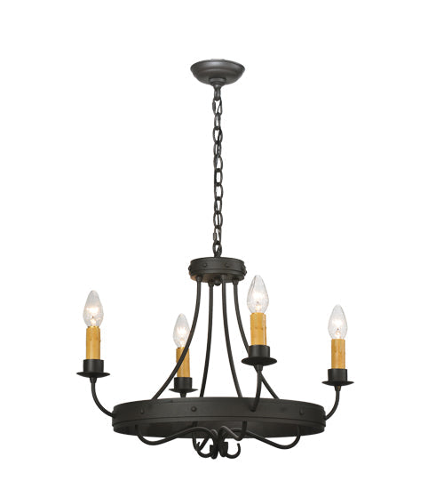 Meyda Lighting Franciscan 20" 4-Light Wrought Iron Chandelier