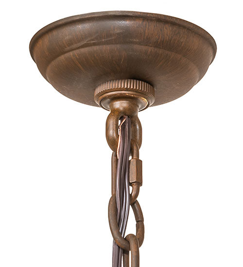 Meyda Lighting Franciscan 25" 5-Light Rustic Iron Chandelier With Ivory Faux Candlelight