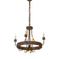 Meyda Lighting Franciscan 25" 5-Light Rustic Iron Chandelier With Ivory Faux Candlelight