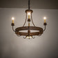 Meyda Lighting Franciscan 25" 5-Light Rustic Iron Chandelier With Ivory Faux Candlelight