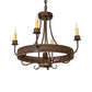Meyda Lighting Franciscan 25" 5-Light Rustic Iron Chandelier With Ivory Faux Candlelight