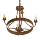 Meyda Lighting Franciscan 25" 5-Light Rustic Iron Chandelier With Ivory Faux Candlelight