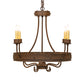 Meyda Lighting Franciscan 25" 5-Light Rustic Iron Chandelier With Ivory Faux Candlelight
