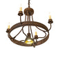 Meyda Lighting Franciscan 25" 5-Light Rustic Iron Chandelier With Ivory Faux Candlelight