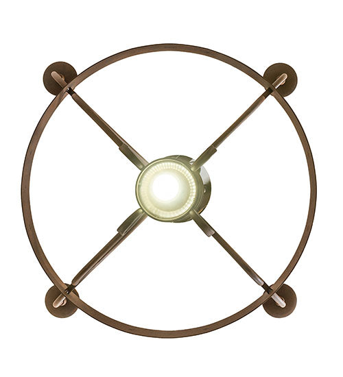 Meyda Lighting Franciscan 25" 5-Light Rustic Iron Chandelier With Ivory Faux Candlelight