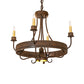 Meyda Lighting Franciscan 25" 5-Light Rustic Iron Chandelier With Ivory Faux Candlelight