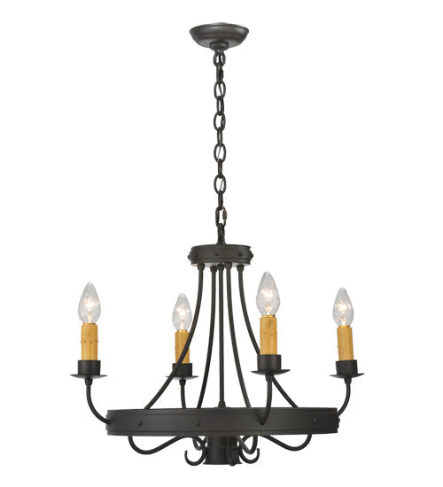 Meyda Lighting Franciscan 25" 5-Light Wrought Iron Chandelier