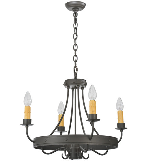 Meyda Lighting Franciscan 25" 5-Light Wrought Iron Chandelier
