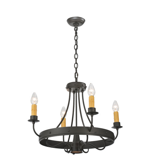 Meyda Lighting Franciscan 25" 5-Light Wrought Iron Chandelier