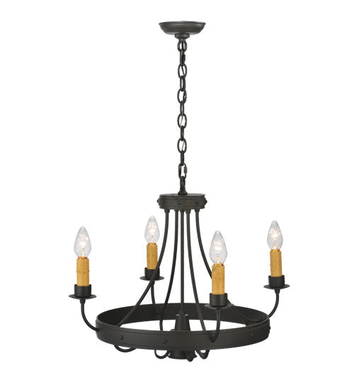 Meyda Lighting Franciscan 25" 5-Light Wrought Iron Chandelier