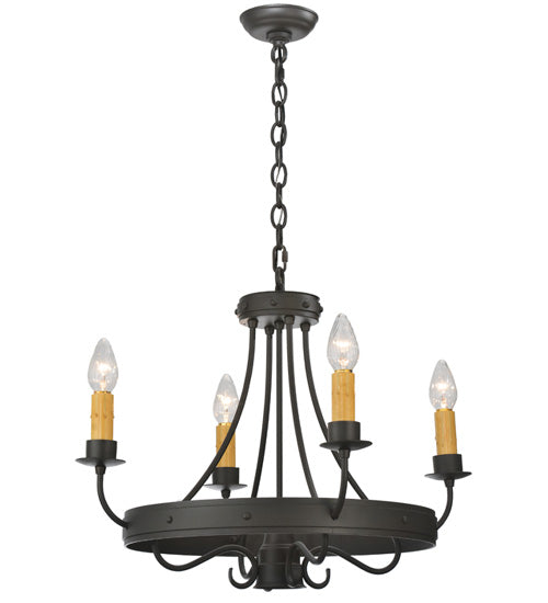Meyda Lighting Franciscan 25" 5-Light Wrought Iron Chandelier