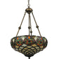 Meyda Lighting Franco 16" 2-Light Mahogany Bronze Inverted Pendant Light With Multi-Colored Shade Glass