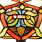 Meyda Lighting Franco 16" 2-Light Mahogany Bronze Table Lamp With Multi-Colored Stained Shade Glass