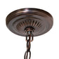 Meyda Lighting Franco 16" 3-Light Mahogany Bronze Pendant Light With Multi-Colored Stained Shade Glass