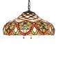Meyda Lighting Franco 16" 3-Light Mahogany Bronze Pendant Light With Multi-Colored Stained Shade Glass